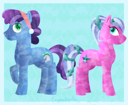 Size: 1100x900 | Tagged: safe, artist:enigmadoodles, character:paradise (g4), species:crystal pony, species:pony, atticus, character:atticus