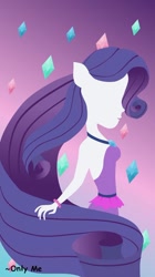Size: 670x1193 | Tagged: safe, artist:onlymeequestrian, character:rarity, my little pony:equestria girls, faceless female, female, humanized, offscreen character, solo, wallpaper