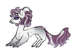 Size: 1100x800 | Tagged: safe, artist:miyathegoldenflower, oc, oc only, parent:discord, parent:rarity, parents:raricord, species:draconequus, hybrid, interspecies offspring, offspring, simple background, solo, white background