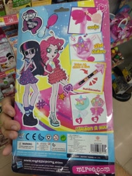 Size: 720x960 | Tagged: safe, artist:ritalux, character:pinkie pie, character:twilight sparkle, character:twilight sparkle (alicorn), my little pony:equestria girls, bootleg, error, fake, faker than a three dollar bill, i can't believe it's not sci-twi, irl, long hair, photo, thai, twilight's professional glasses, wand