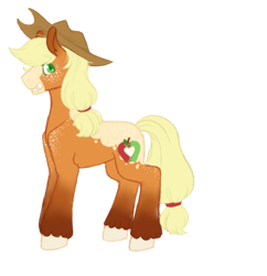 Size: 716x740 | Tagged: safe, artist:ask-pinkie-polkadot-pie, character:applejack, species:pony, alternate design, colored hooves, female, simple background, solo, transparent background, tumblr:ask-pinkie-polkadot-pie