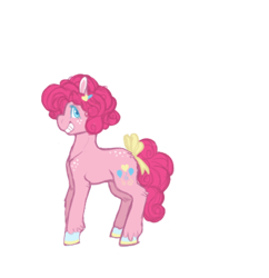 Size: 716x740 | Tagged: safe, artist:ask-pinkie-polkadot-pie, character:pinkie pie, species:pony, bow, colored hooves, female, simple background, solo, tail bow, transparent background, tumblr:ask-pinkie-polkadot-pie, younger