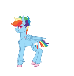 Size: 716x740 | Tagged: safe, artist:ask-pinkie-polkadot-pie, character:rainbow dash, species:pony, backwards cutie mark, colored hooves, female, simple background, solo, transparent background, tumblr:ask-pinkie-polkadot-pie