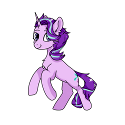 Size: 1080x1080 | Tagged: safe, artist:bbluna, character:starlight glimmer, species:pony, species:unicorn, chest fluff, ear fluff, female, looking at you, mare, simple background, solo, white background