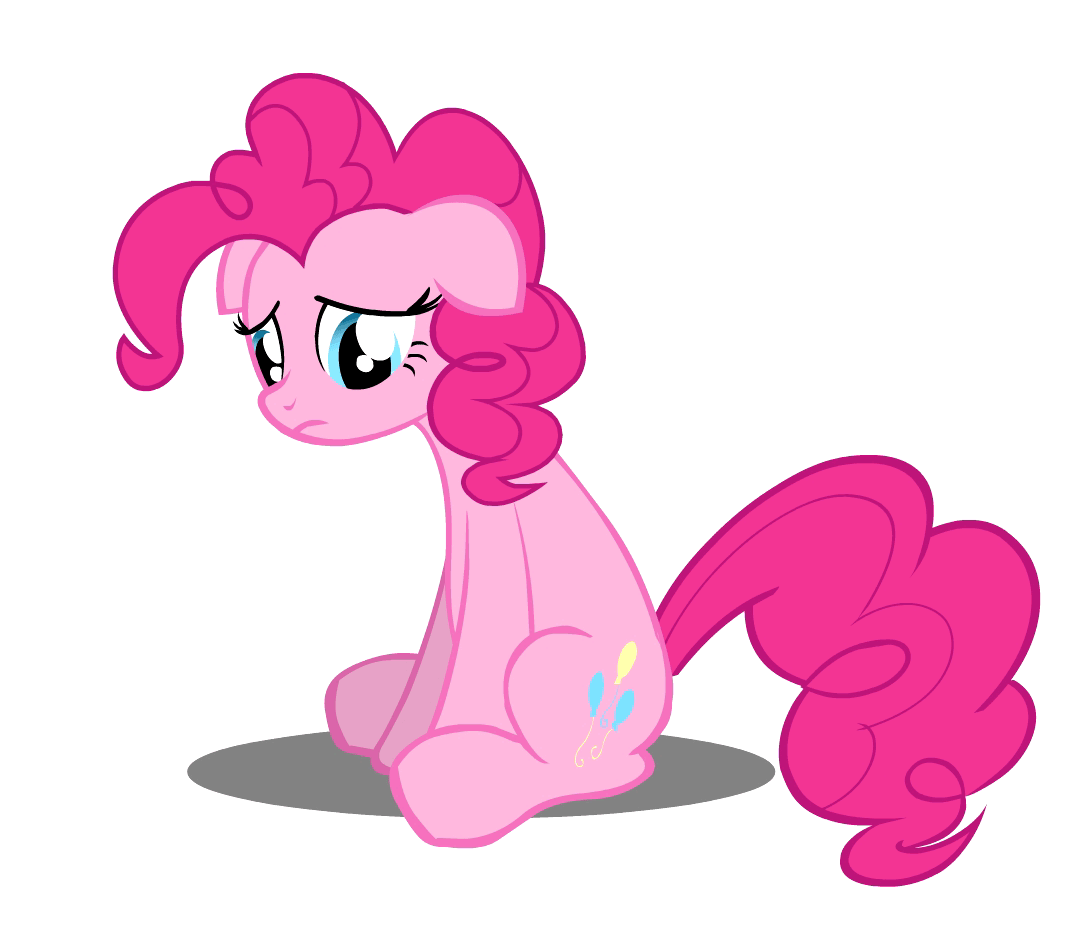 Size: 1086x944 | Tagged: safe, artist:yooyfull, character:pinkie pie, species:earth pony, species:pony, animated, blinking, cute, female, looking down, mare, sad, sadorable, simple background, sitting, solo, white background