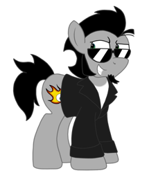 Size: 873x916 | Tagged: safe, artist:sketchymouse, oc, oc only, oc:sketchy, species:earth pony, species:pony, clothing, cutie mark, digital art, male, simple background, smiling, solo, stallion, sunglasses, tail, transparent background