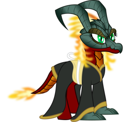 Size: 1024x1012 | Tagged: safe, artist:andrevus, species:dracony, species:dragon, species:pony, clothing, hybrid, kimono (clothing), ponified, simple background, solo, the legend of zelda, transparent background, volvagia