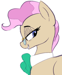 Size: 638x772 | Tagged: safe, artist:pinkberry, character:mayor mare, species:earth pony, species:pony, alternate hair color, alternate hairstyle, colored, colored sketch, drawpile, female, glasses, mare, non-dyed mayor, simple background, sketch, solo, white background