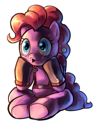 Size: 600x800 | Tagged: safe, artist:stupjam, character:pinkie pie, species:earth pony, species:pony, female, mare, parody, pyro, simple background, sitting, sitting pyro, solo, team fortress 2, transparent background