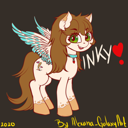 Size: 5500x5500 | Tagged: safe, artist:alejandraarelycc, artist:tonystorm12, oc, oc only, oc:inky stylus, species:pegasus, species:pony, absurd resolution, art, artwork, beautiful, cute, fanfic art, looking at you, painting, pegasus oc, simple background, solo, version, wings, woman