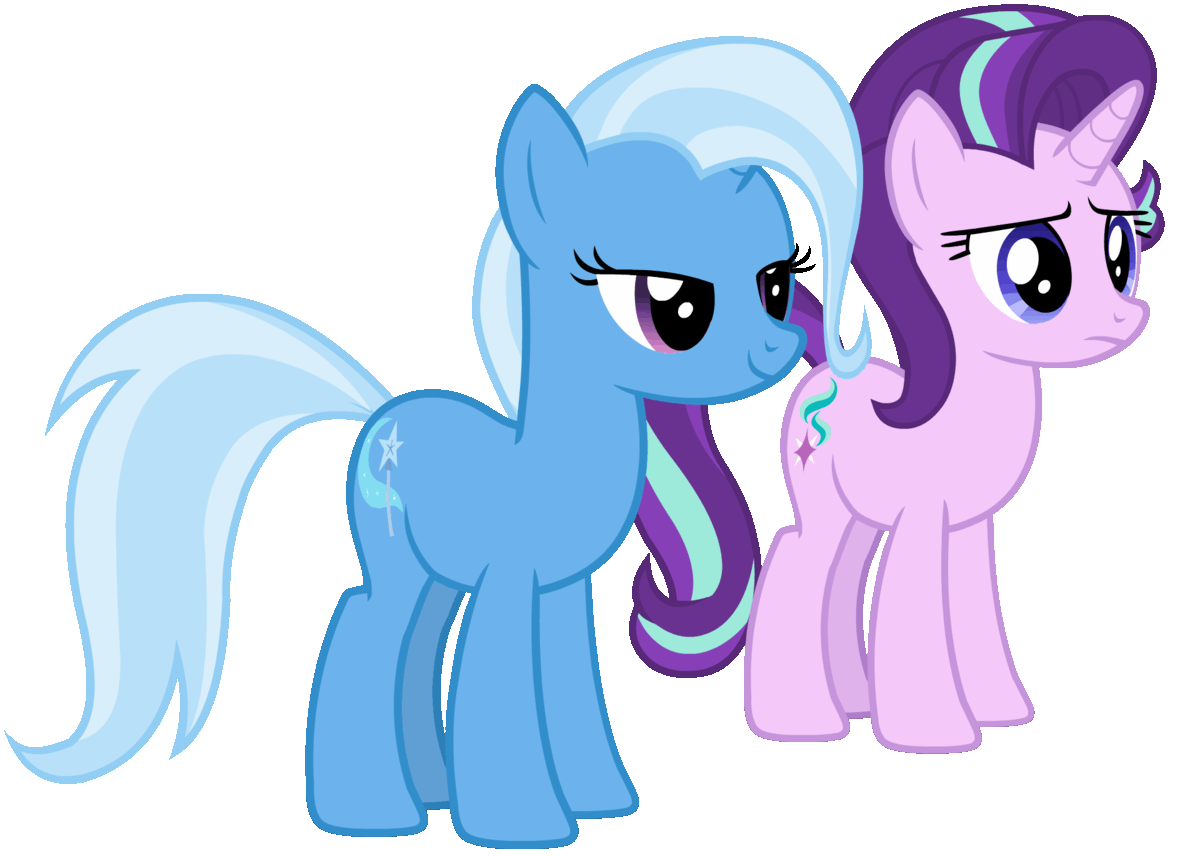 Size: 1200x856 | Tagged: safe, artist:sasha-flyer, character:starlight glimmer, character:trixie, species:pony, species:unicorn, animated, duo, female, floppy ears, gif, looking at each other, mare, simple background, smiling, transparent background, vector