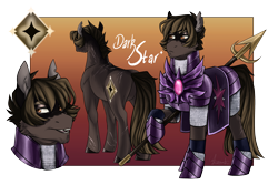 Size: 3000x2000 | Tagged: safe, artist:jeshh, oc, oc only, oc:dark star, species:earth pony, species:pony, armor, high res, male, simple background, solo, spear, stallion, transparent background, weapon