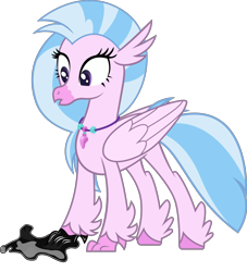 Size: 2008x2212 | Tagged: safe, artist:andrevus, derpibooru original, part of a set, character:silverstream, species:classical hippogriff, species:hippogriff, female, goo, goop, latex, liquid latex, living latex, show accurate, simple background, solo, surprised, transparent background