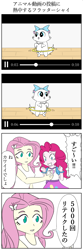 Size: 800x2400 | Tagged: safe, artist:bikkurimoon, character:fluttershy, character:pinkie pie, my little pony:equestria girls, cat, japanese, translation request