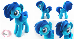 Size: 2247x1197 | Tagged: safe, artist:dixierarity, species:pegasus, species:pony, g4, blue, commission, ear piercing, earring, handmade, jewelry, piercing, plushie, static, your character here