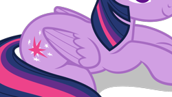 Size: 1022x580 | Tagged: safe, artist:jp, edit, character:twilight sparkle, character:twilight sparkle (alicorn), species:alicorn, species:pony, episode:to where and back again, g4, my little pony: friendship is magic, cropped, female, lying down, prone, simple background, smiling, solo, transparent background, vector, vector edit