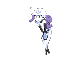 Size: 1600x1200 | Tagged: safe, artist:nendo, character:rarity, species:eqg human, g4, my little pony:equestria girls, baseball, baseball glove, cap, clothing, female, hat, helmet, simple background, solo, sports, white background