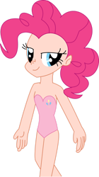 Size: 1024x1830 | Tagged: safe, artist:michaelsety, character:pinkie pie, species:human, g4, clothing, female, humanized, simple background, solo, swimsuit, transparent background