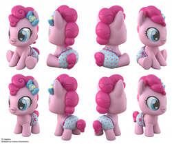 Size: 1797x1500 | Tagged: safe, artist:andrew hickinbottom, artist:andyh_3d, official, character:pinkie pie, species:earth pony, species:pony, g4, 3d, 3ds max, baby, baby pony, female, filly, filly pinkie pie, foal, multiple angles, simple background, solo, toyetic, white background, younger