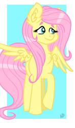 Size: 513x870 | Tagged: safe, artist:nightydream, character:fluttershy, species:pony, g4, abstract background, female, raised hoof, solo