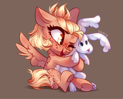 Size: 3583x2894 | Tagged: safe, artist:shore2020, oc, oc only, species:pegasus, species:pony, species:rabbit, g4, animal, plushie, solo