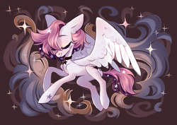 Size: 4093x2894 | Tagged: safe, artist:shore2020, oc, oc only, oc:gem stone, species:pegasus, species:pony, g4, eyes closed, female, jewelry, mare, necklace, solo