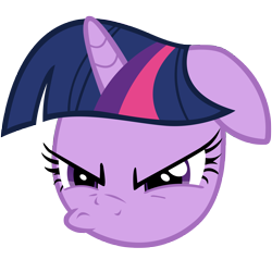 Size: 6000x6000 | Tagged: safe, artist:lazypixel, character:twilight sparkle, character:twilight sparkle (unicorn), species:pony, species:unicorn, episode:a canterlot wedding, g4, my little pony: friendship is magic, absurd resolution, angry, bust, grumpy, pouting, simple background, transparent background, twilight is not amused, unamused, upset, vector