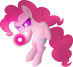 Size: 4886x4500 | Tagged: safe, artist:psyxofthoros, character:pinkie pie, absurd resolution, angry, creepy, evil grin, glowing eyes, grin, happy, pink, smiling, xk-class end-of-the-world scenario
