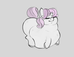Size: 1280x985 | Tagged: safe, artist:ptg, character:sweetie belle, fat, female, obese, solo, sweetie belly