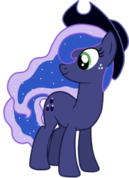 Size: 762x1049 | Tagged: safe, artist:andreamelody, character:applejack, character:princess luna, ship:lunajack, female, fusion, simple background, smiling, solo, transparent background, vector