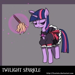 Size: 790x801 | Tagged: dead source, safe, artist:lentoto, character:twilight sparkle, character:twilight sparkle (unicorn), species:pony, species:unicorn, g4, bedroom eyes, clothing, duster, female, maid, mare, paint tool sai, solo