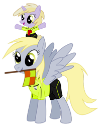 Size: 802x997 | Tagged: safe, artist:isegrim87, character:derpy hooves, character:dinky hooves, species:pegasus, species:pony, female, flag, football, mare, mouth hold, rainbow dashs coaching whistle, referee, simple background, transparent background, vector, whistle, whistle necklace