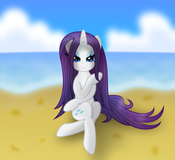 Size: 935x855 | Tagged: safe, artist:psyxofthoros, character:rarity, .svg available, beach, female, hawaii, solo, vector, wet, wet mane, wet mane rarity