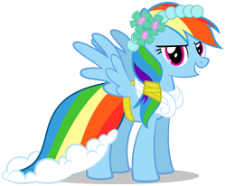Size: 1114x917 | Tagged: safe, artist:psyxofthoros, character:rainbow dash, female, ponytail, royal wedding, simple background, solo, svg, transparent background, vector