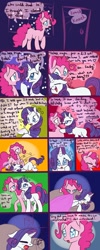 Size: 768x1920 | Tagged: safe, artist:rastaquouere69, character:pinkie pie, character:rarity, comic:humble beginnings, ship:raripie, ask, comic, door, drunk, drunk rarity, female, lesbian, shipping, tumblr