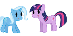 Size: 6000x3024 | Tagged: safe, artist:craftybrony, character:trixie, character:twilight sparkle, ship:twixie, absurd resolution, blushing, female, lesbian, shipping