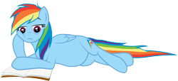 Size: 9220x4197 | Tagged: safe, artist:kumkrum, artist:rainbowplasma, character:rainbow dash, absurd resolution, book, bored, female, frown, on side, pregnant, reading, simple background, solo, squishy cheeks, transparent background, vector