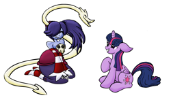 Size: 2000x1200 | Tagged: safe, artist:yooyfull, character:twilight sparkle, character:twilight sparkle (alicorn), species:alicorn, species:pony, crossover, female, hilarious in hindsight, leviathan, mare, skullgirls, squigly, stitches, zombie