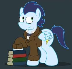 Size: 1280x1225 | Tagged: safe, artist:sketchymouse, character:soarin', book, clothing, male, shirt, solo