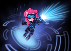 Size: 5857x4167 | Tagged: safe, artist:psyxofthoros, character:pinkie pie, absurd resolution, crossover, ezreal, female, funny, hmd, league of legends, lol, solo, vector