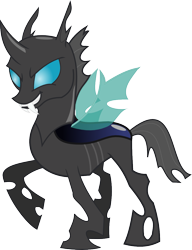 Size: 889x1158 | Tagged: safe, artist:matty4z, species:changeling, raised hoof, simple background, solo, standing, transparent background, vector