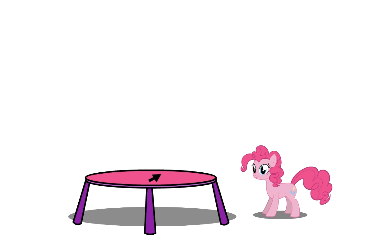 Size: 1200x800 | Tagged: safe, artist:yooyfull, character:pinkie pie, species:pony, animated, cursor, cute, diapinkes, female, flash, fourth wall, game, simple background, solo, trampoline, white background
