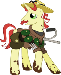 Size: 3000x3668 | Tagged: safe, artist:catnipfairy, artist:colgatefim, character:flam, apocalypse, battle saddle, cider, crossover, fallout, high res, machine gun, male, moustache, simple background, solo, transparent background