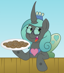 Size: 2180x2476 | Tagged: safe, artist:sketchymouse, character:queen chrysalis, cookie, female, mirror universe, reversalis, solo