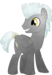 Size: 5000x7214 | Tagged: dead source, safe, artist:meteor-spark, character:thunderlane, species:pegasus, species:pony, absurd resolution, crystallized, male, simple background, solo, stallion, tail wrap, transparent background, vector