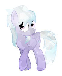 Size: 5000x6026 | Tagged: safe, artist:meteor-spark, character:cloudchaser, .svg available, absurd resolution, crystallized, female, glow, raised hoof, shy, simple background, smiling, solo, transparent background, vector