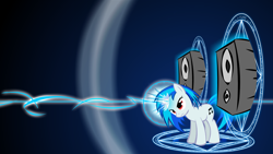 Size: 1920x1080 | Tagged: safe, artist:warpout, character:dj pon-3, character:vinyl scratch, bass cannon, wallpaper