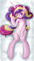Size: 1080x1920 | Tagged: safe, artist:miracle32, character:princess cadance, species:pony, blushing, body pillow, body pillow design, condom, covering, female, solo