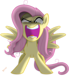 Size: 5184x5664 | Tagged: safe, artist:psyxofthoros, character:fluttershy, absurd resolution, female, flutterrage, solo