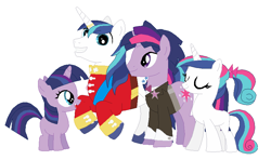 Size: 863x510 | Tagged: safe, artist:hateful-minds, character:shining armor, character:twilight sparkle, oc, oc:dusk shine, parent:shining armor, parent:twilight sparkle, parents:shining sparkle, species:pony, species:unicorn, ship:shiningsparkle, cute, dusk shining, duskabetes, female, filly, foal, gay, half r63 shipping, incest, magical gay spawn, male, mare, offspring, product of incest, rule 63, rule63betes, shining adorable, shipping, twicest
